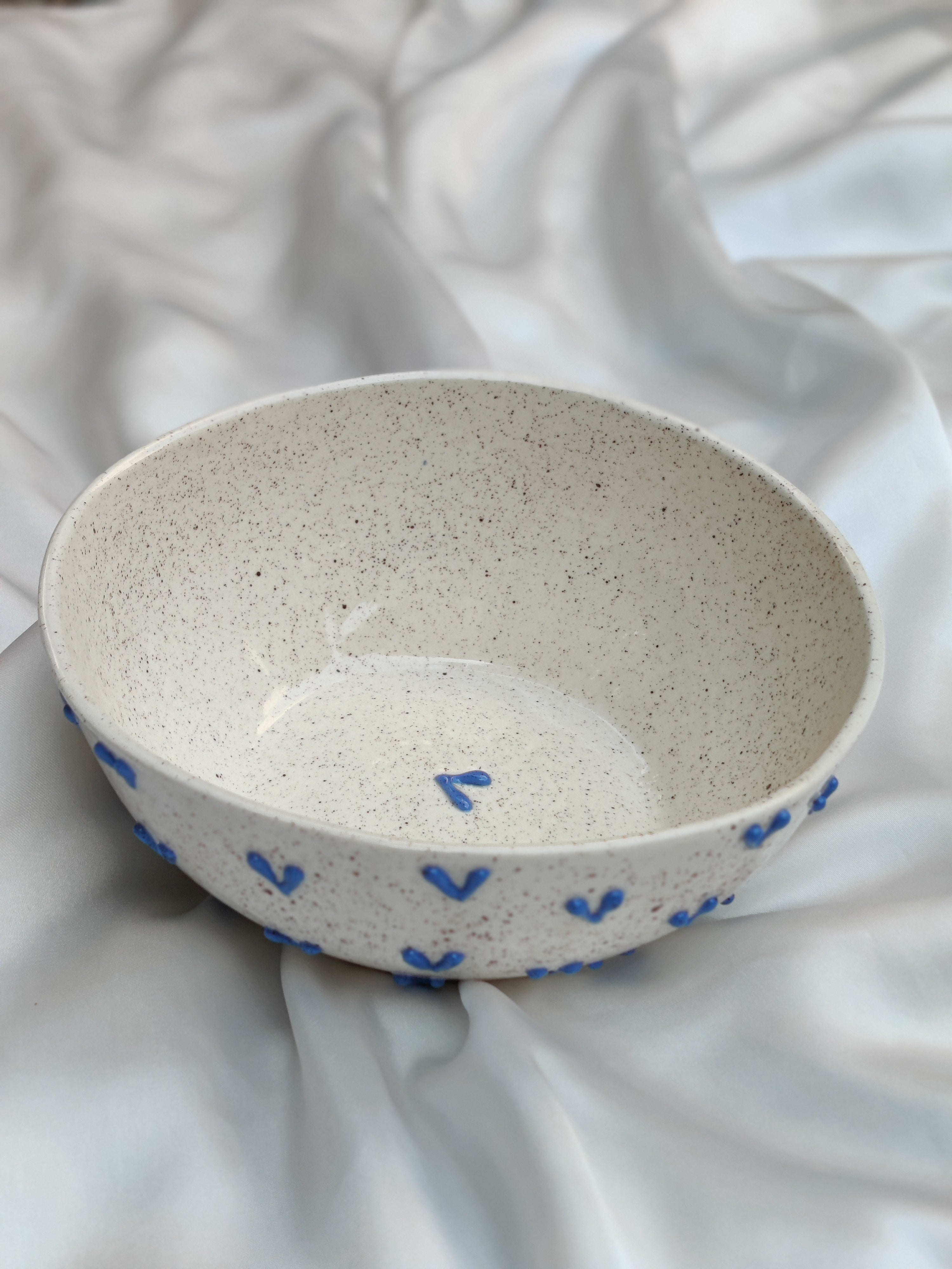 3D Blue Hearts Bowl