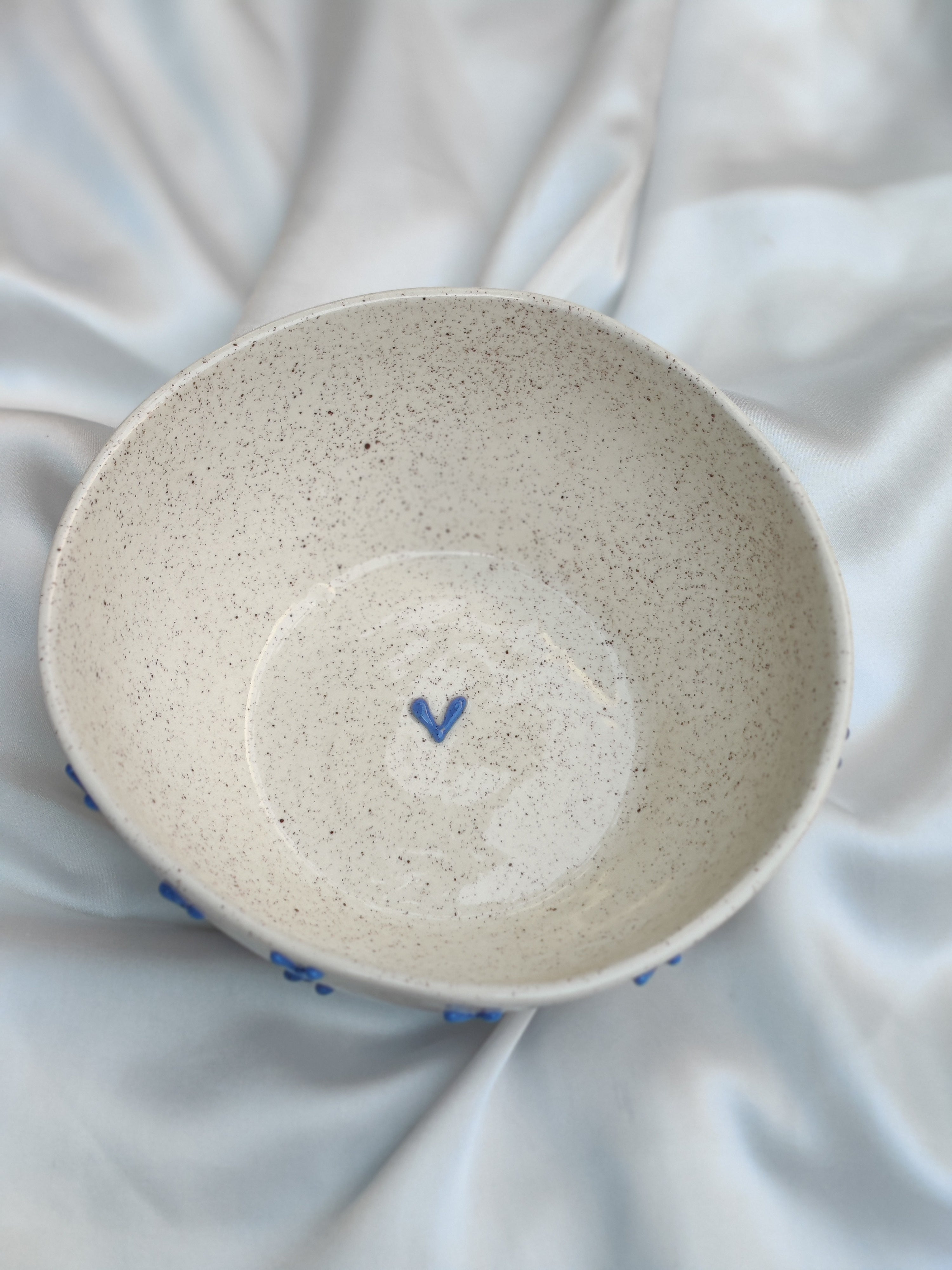 3D Blue Hearts Bowl