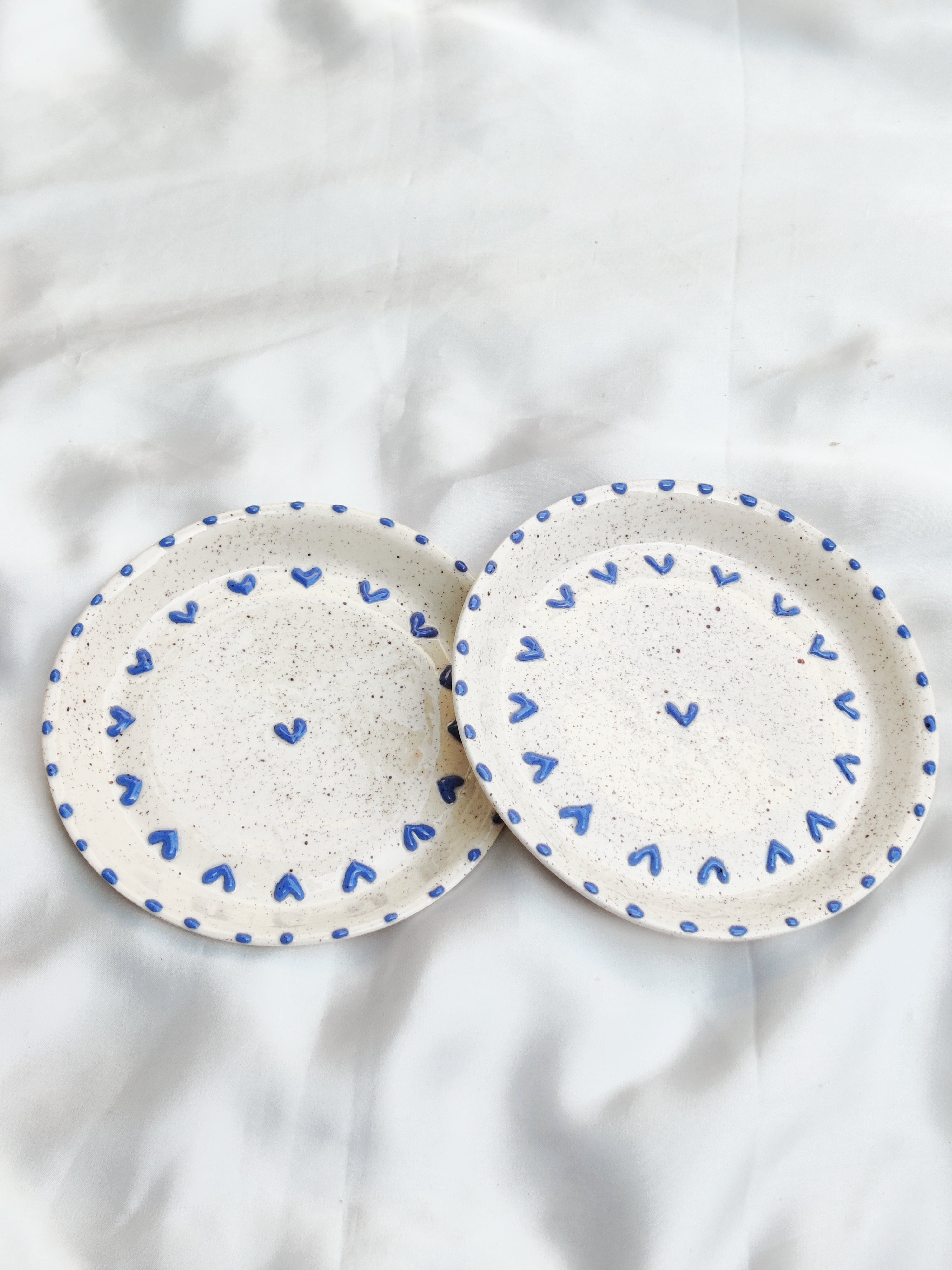 3D Blue Hearts Plate