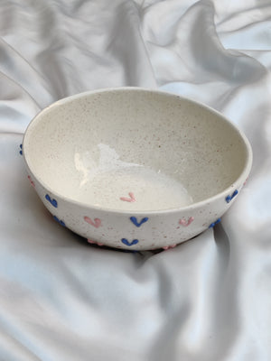 3D Pink & Blue Hearts Bowl