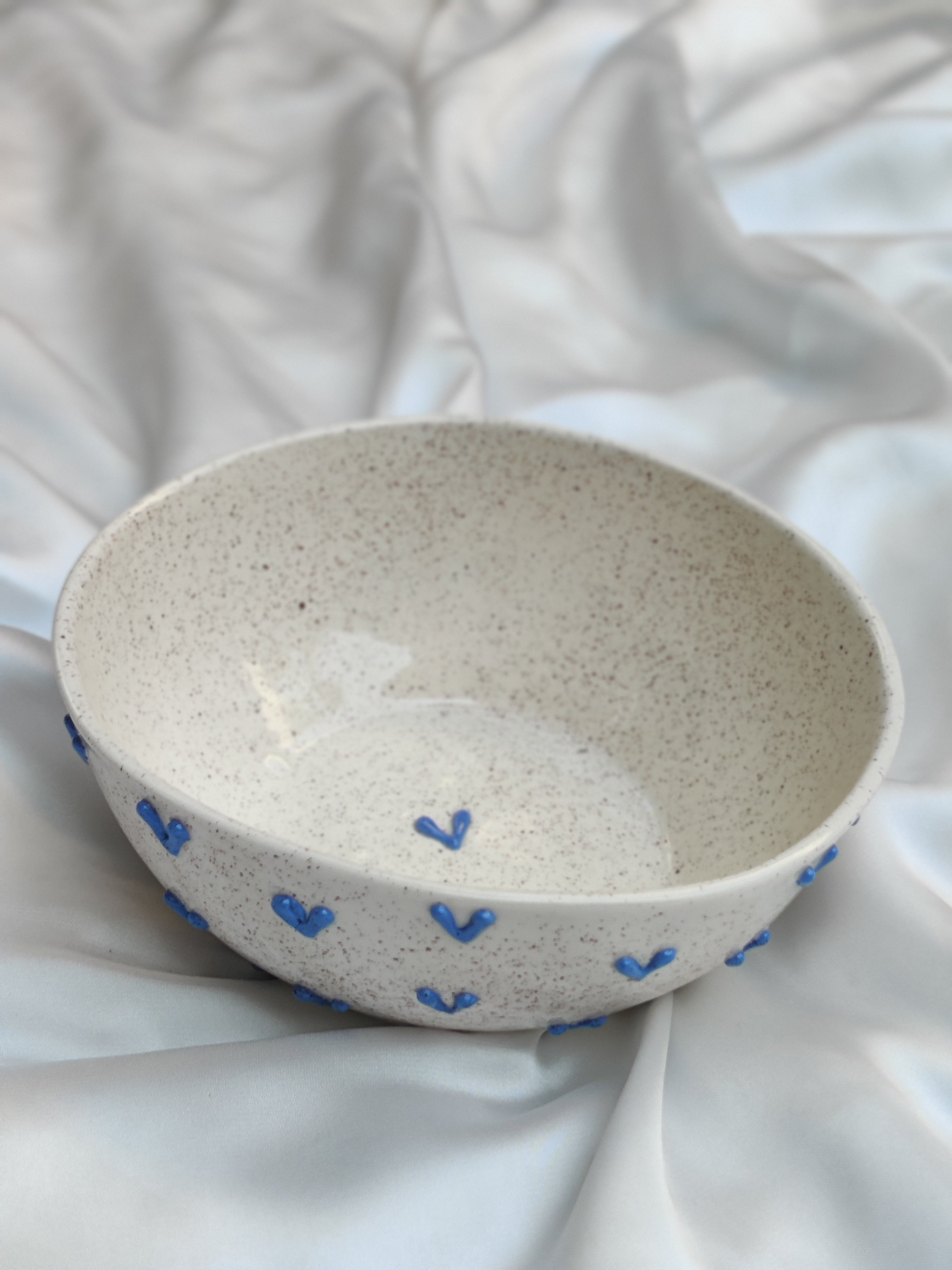 3D Blue Hearts Bowl