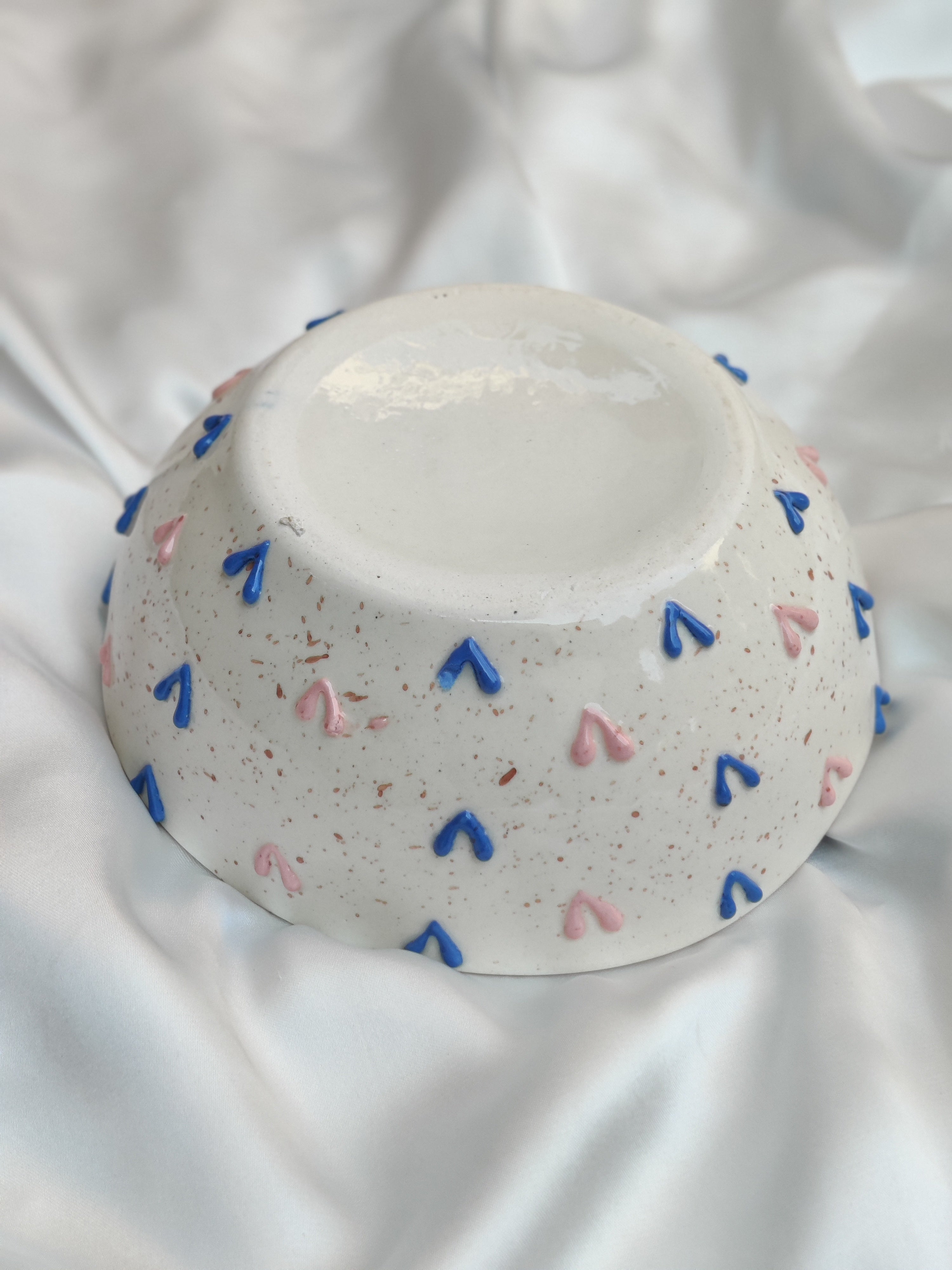 3D Pink & Blue Hearts Bowl