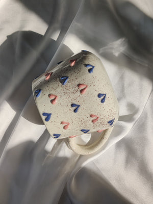 Pink & Blue 3D Hearts Mug