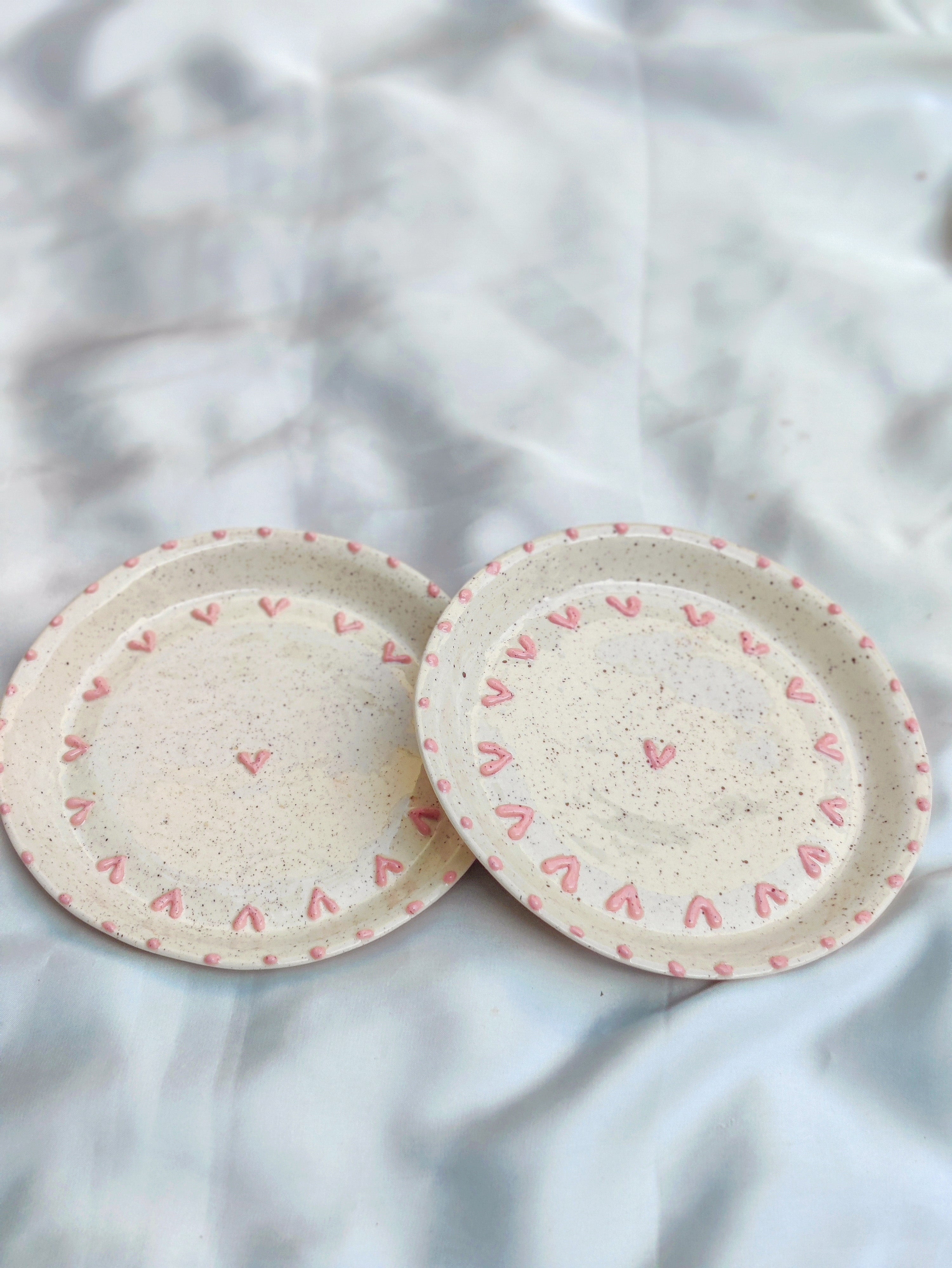 3D Pink Hearts Plate