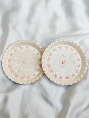 3D Pink Hearts Plate