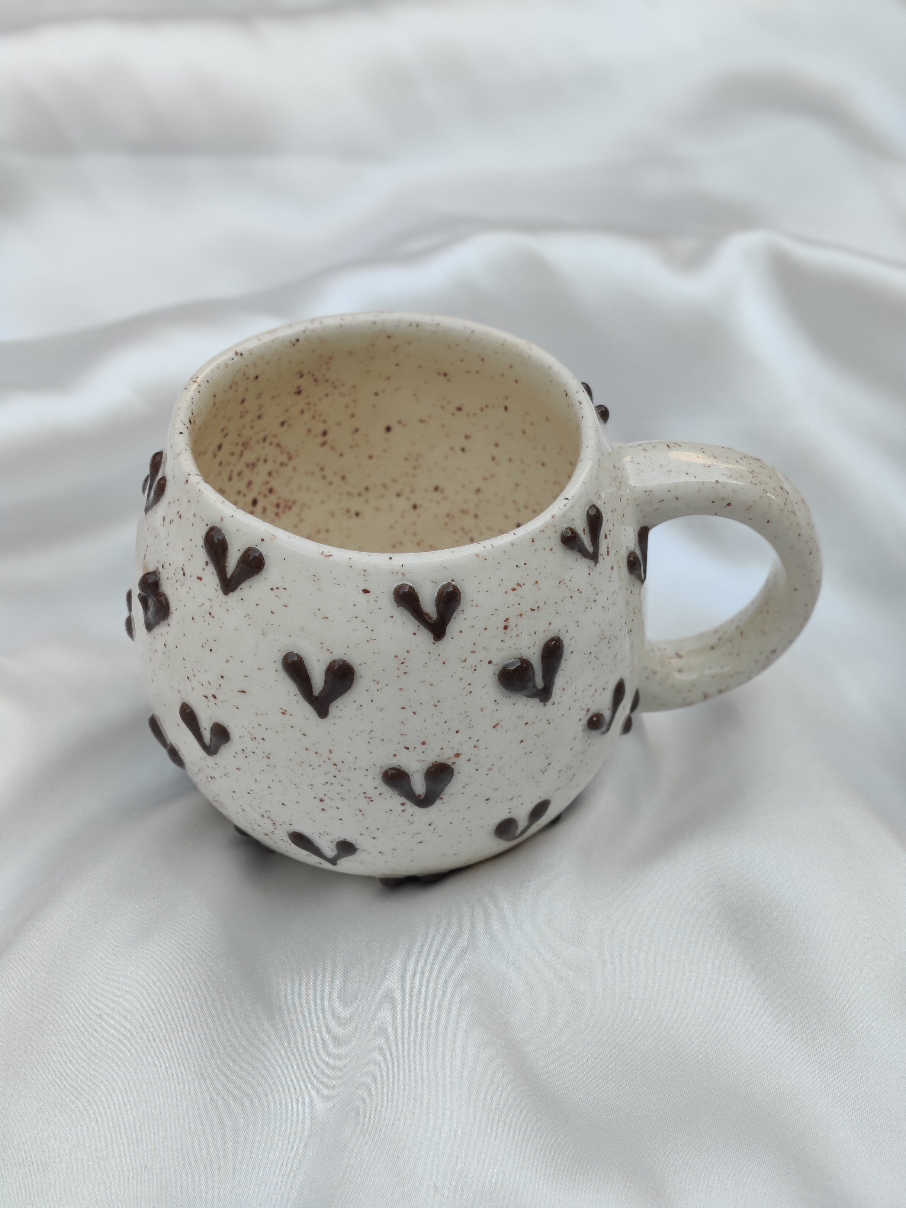 3D Brown Heart Mug (Round)