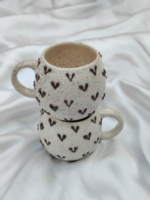 3D Brown Heart Mug (Round)