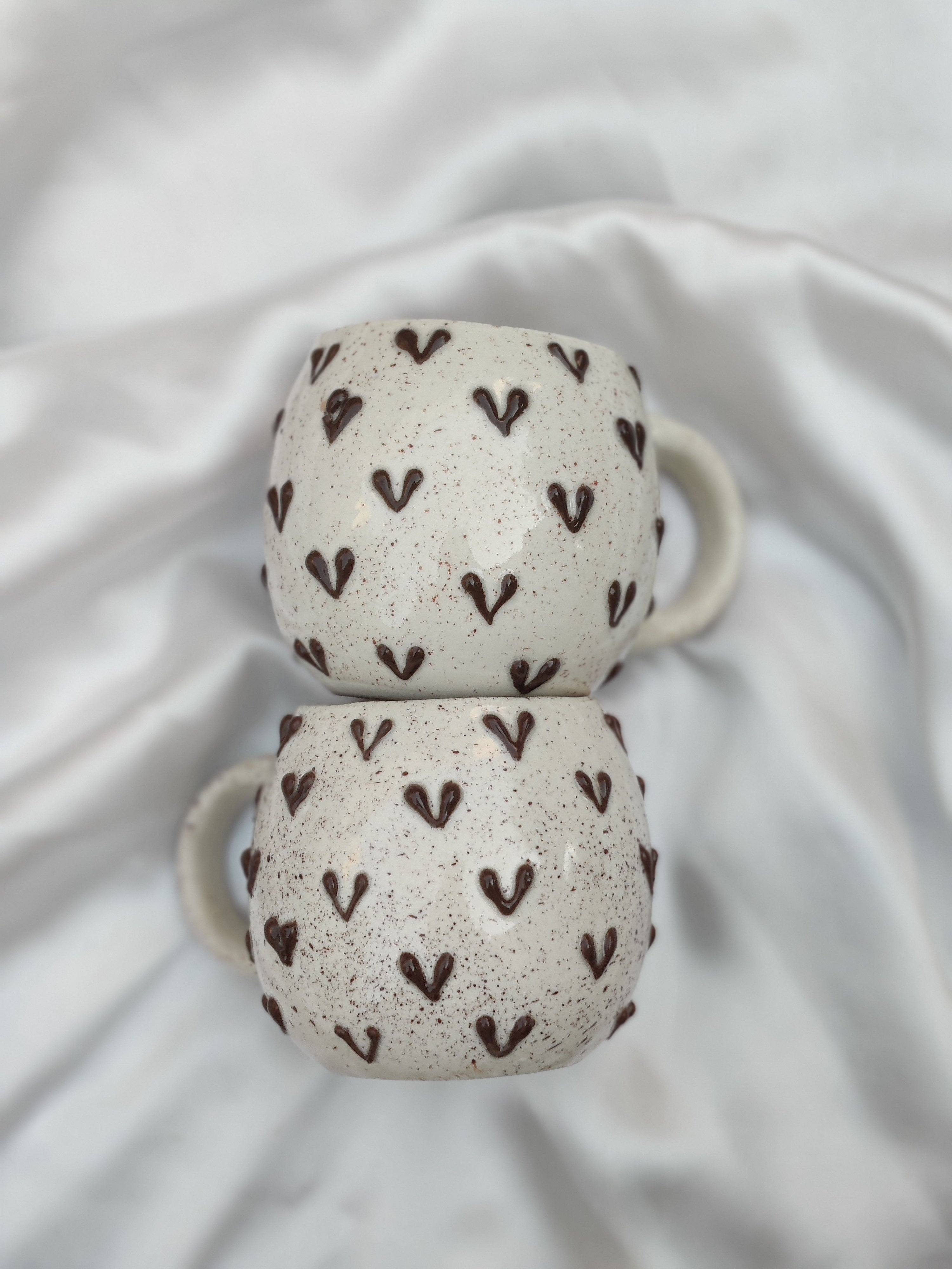 3D Brown Heart Mug (Round)