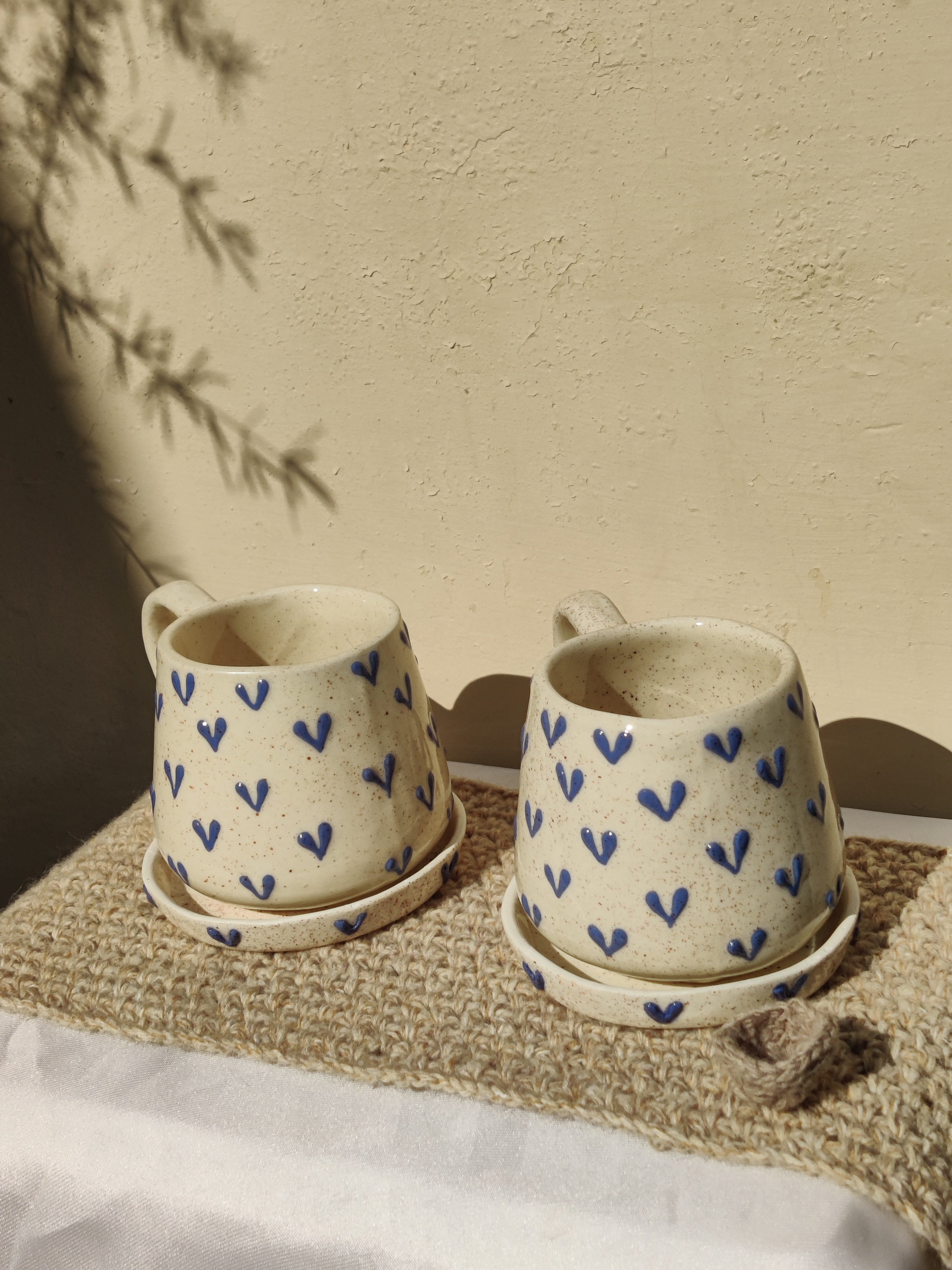 3D Blue Hearts Mug