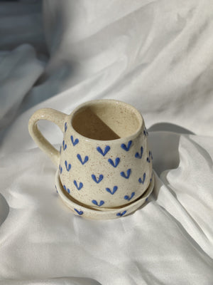 3D Blue Hearts Mug