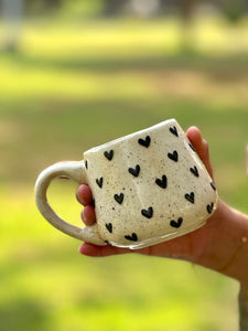 3D Black Hearts Mug