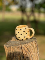 3D Black Hearts Mug (Round)