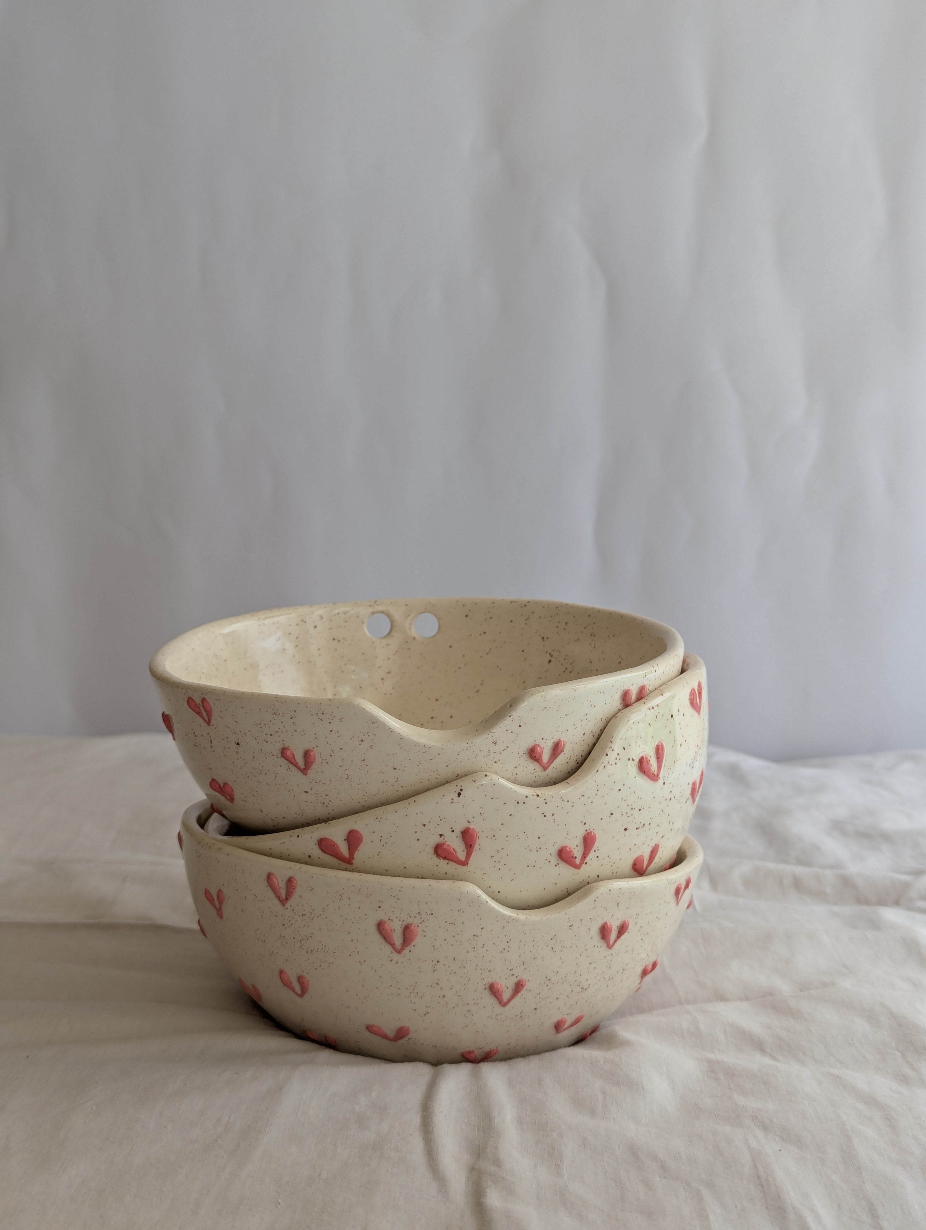 3D Bright Pink Heart Ramen Bowl