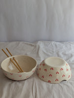 3D Bright Pink Heart Ramen Bowl