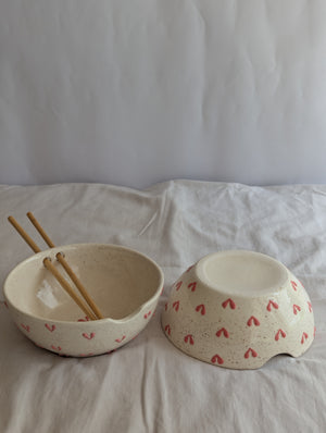3D Bright Pink Heart Ramen Bowl